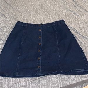 button front skirt